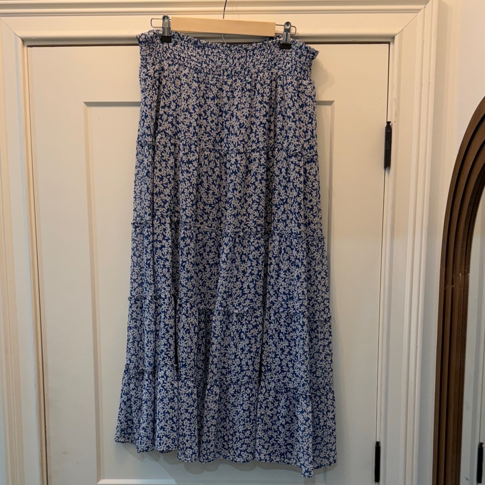 1. State Navy Floral Maxi Skirt